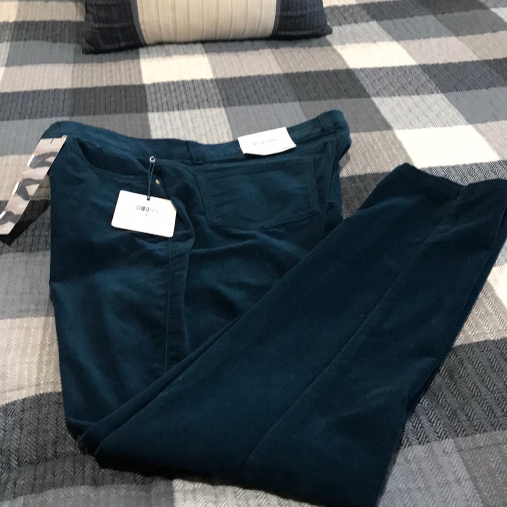 Teal colored pants